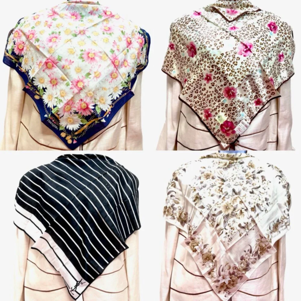 BUNDLE 4: YSL-KRIZIA SILK-YUKIKO-YUMI K Scarf/Lg Hanker Cott/Silk 23